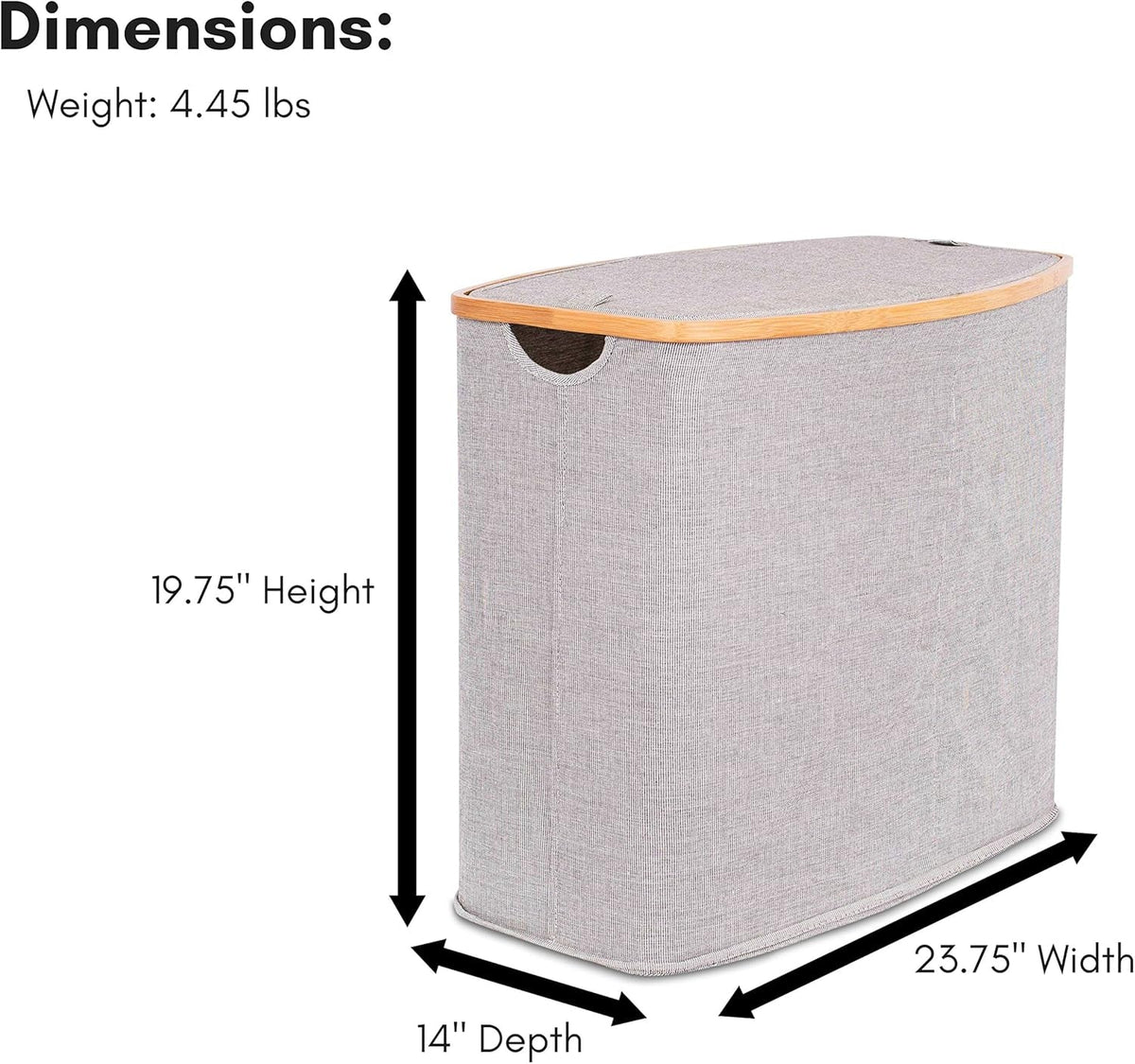 Eco-Friendly Bamboo & Canvas Laundry Hamper – Foldable, Slim Storage Basket with Lid for Bedroom, Bathroom & Dorm