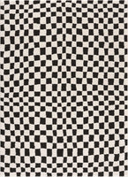 Lajos Black & White Checkered Plush Rug