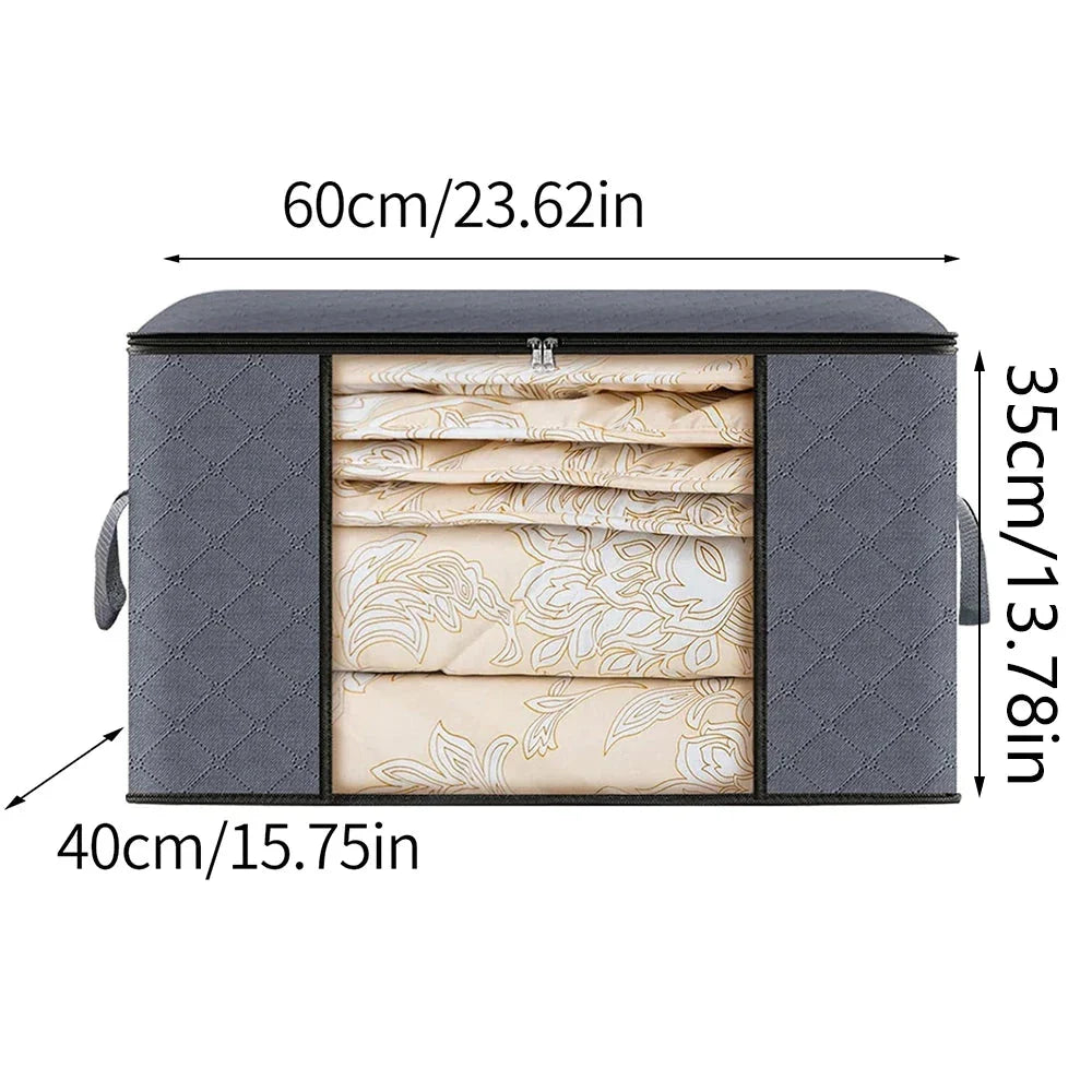 Large Capacity Foldable Clothes Storage Bag – Blanket & Closet Organizer