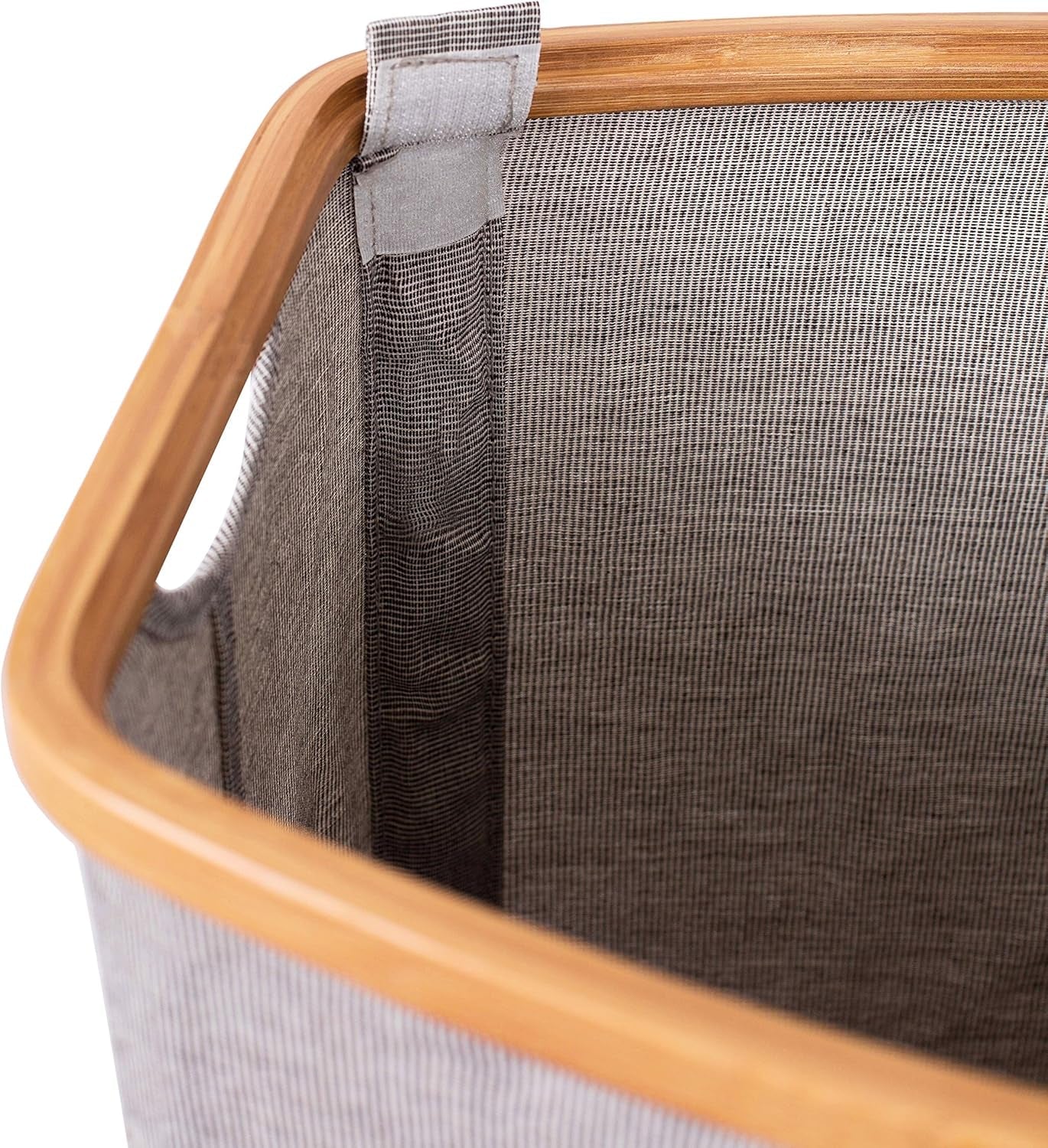 Eco-Friendly Bamboo & Canvas Laundry Hamper – Foldable, Slim Storage Basket with Lid for Bedroom, Bathroom & Dorm